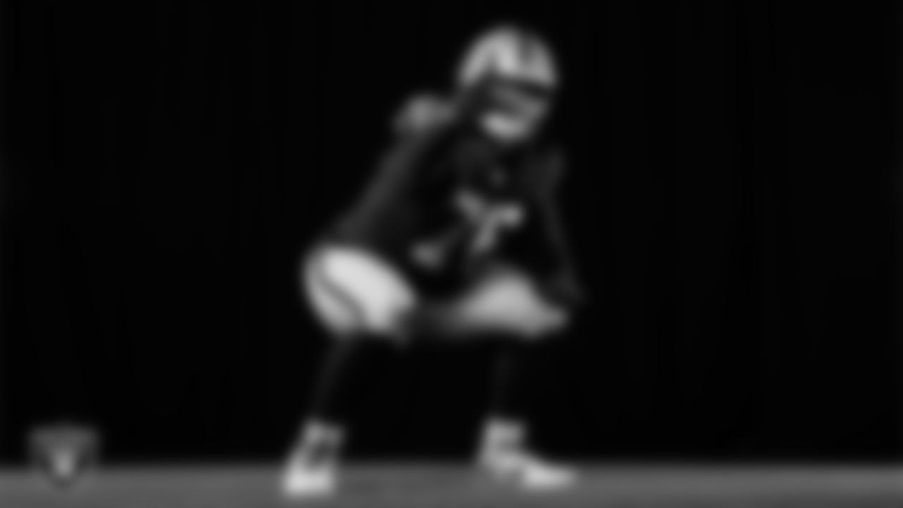 Las Vegas Raiders guard Caleb Rogers (76) poses for a photo at the 2025 Raiders Media Day.