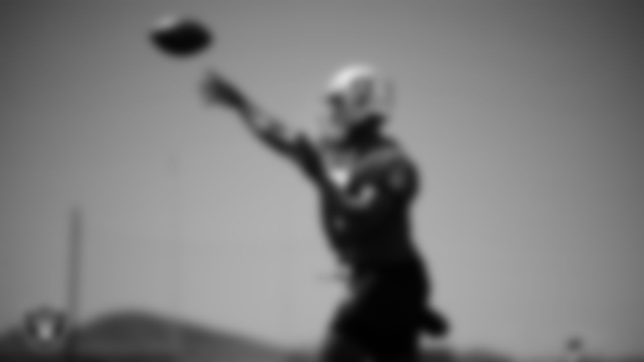 Las Vegas Raiders quarterback Geno Smith (7) at an Organized Team Activity (OTA) at Intermountain Health Performance Center.