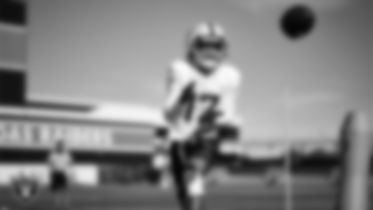 Las Vegas Raiders wide receiver Tyler Lockett (17) during practice at Intermountain Health Performance Center.