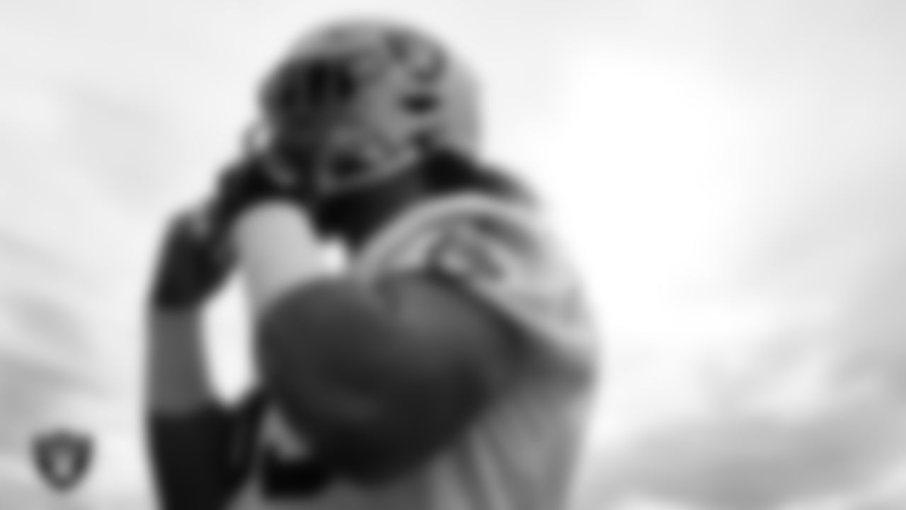 Las Vegas Raiders defensive tackle Leki Fotu (95) during practice at Intermountain Health Performance Center.