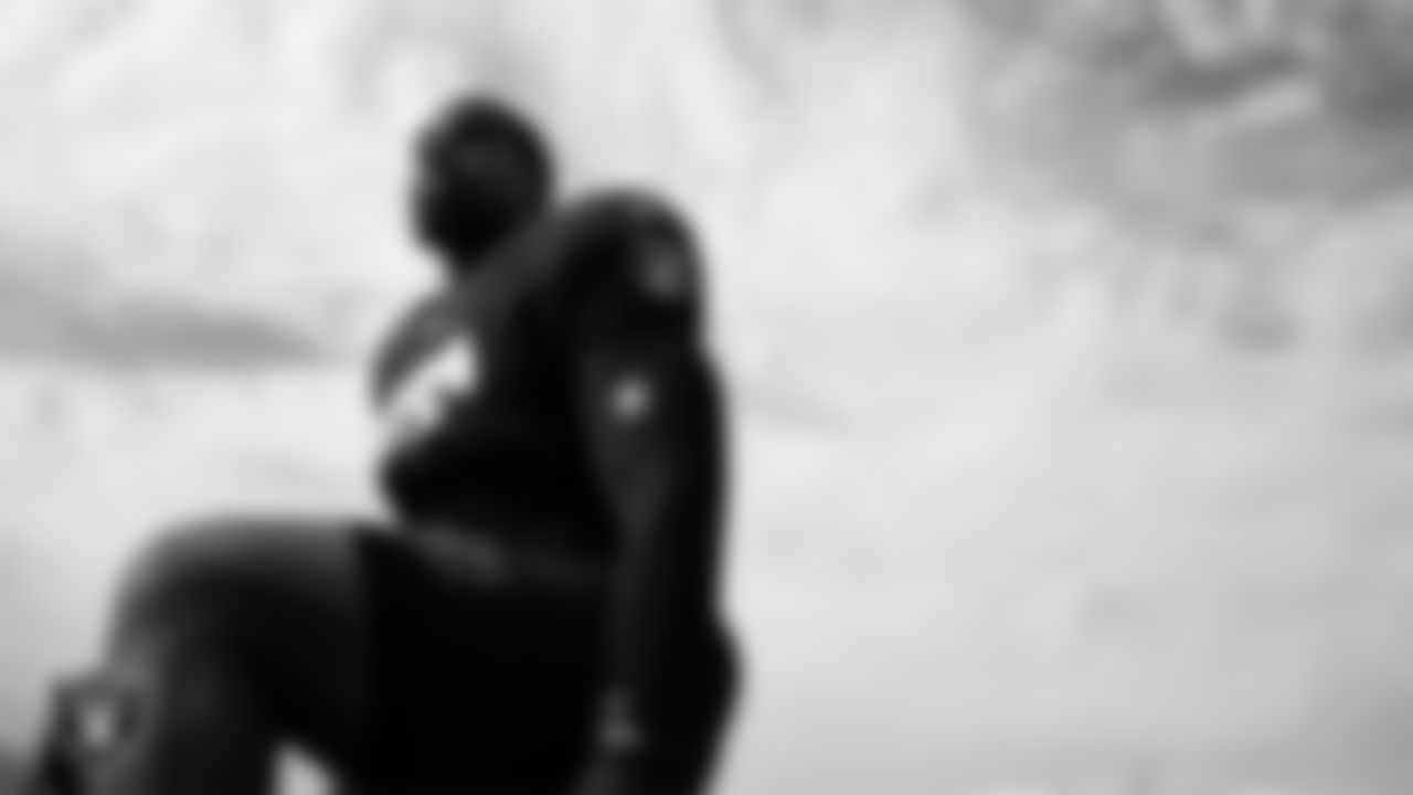 Las Vegas Raiders defensive tackle Thomas Booker IV (47) during practice at Intermountain Health Performance Center.