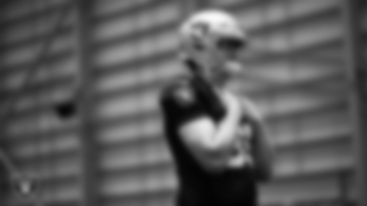 Las Vegas Raiders long snapper Luke Elkin (39) during practice at Intermountain Health Performance Center.