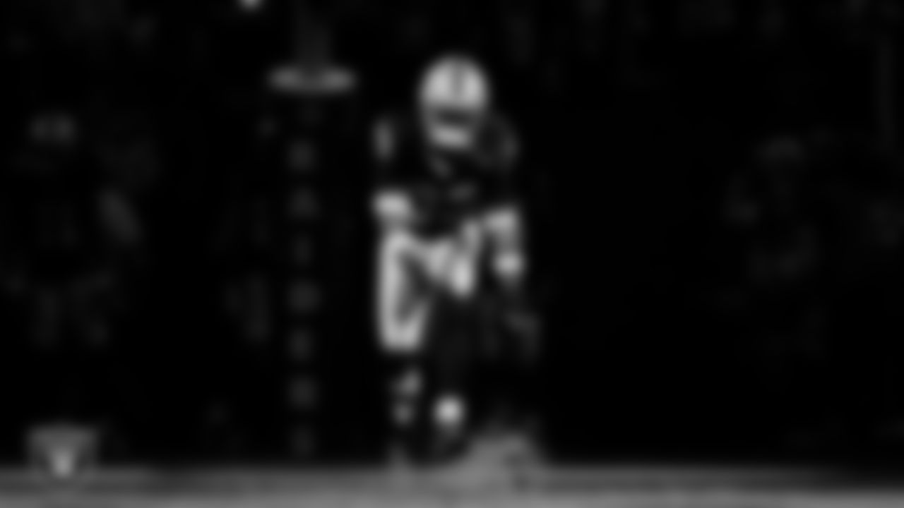 Las Vegas Raiders linebacker Jamal Adams (33) is introduced onto the field before the regular season home game against the Los Angeles Chargers at Allegiant Stadium.