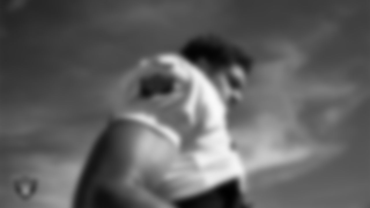 Las Vegas Raiders guard Caleb Rogers (76) during practice at Intermountain Health Performance Center.