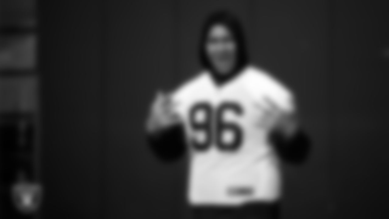 Las Vegas Raiders offensive lineman Laki Tasi (79) during practice at Intermountain Health Performance Center.