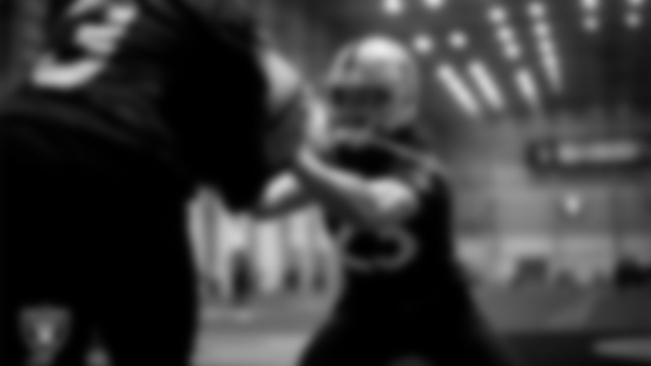 Las Vegas Raiders running back Dylan Laube (23) during practice at Intermountain Health Performance Center.