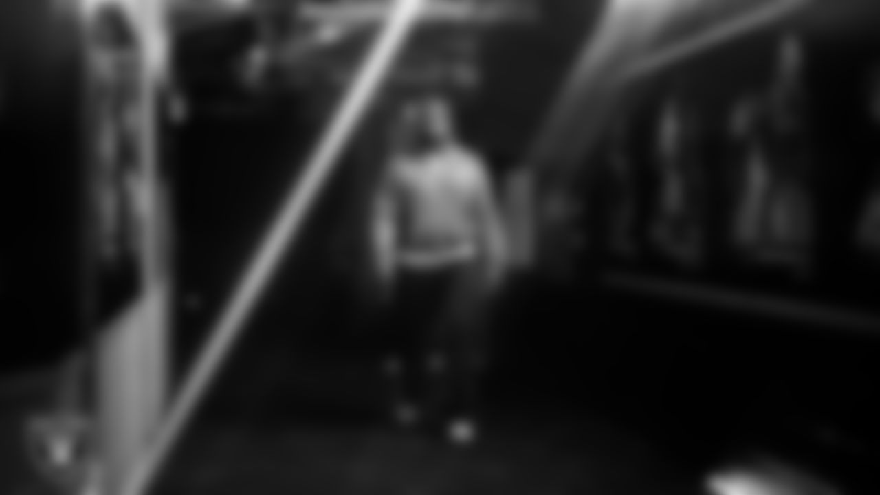 Las Vegas Raiders defensive tackle JJ Pegues (92) arrives to the regular season home game against the Kansas City Chiefs at Allegiant Stadium.