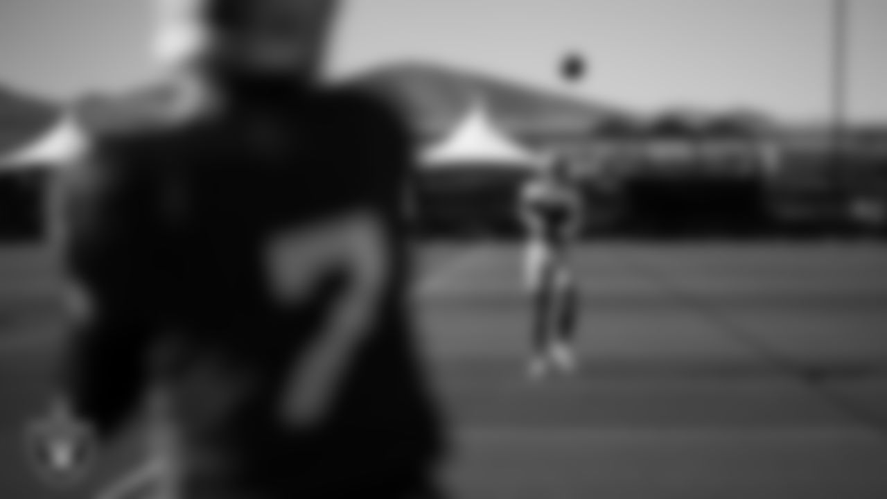Las Vegas Raiders tight end Justin Shorter (88) on the field for practice at 2025 Training Camp at Intermountain Health Performance Center.