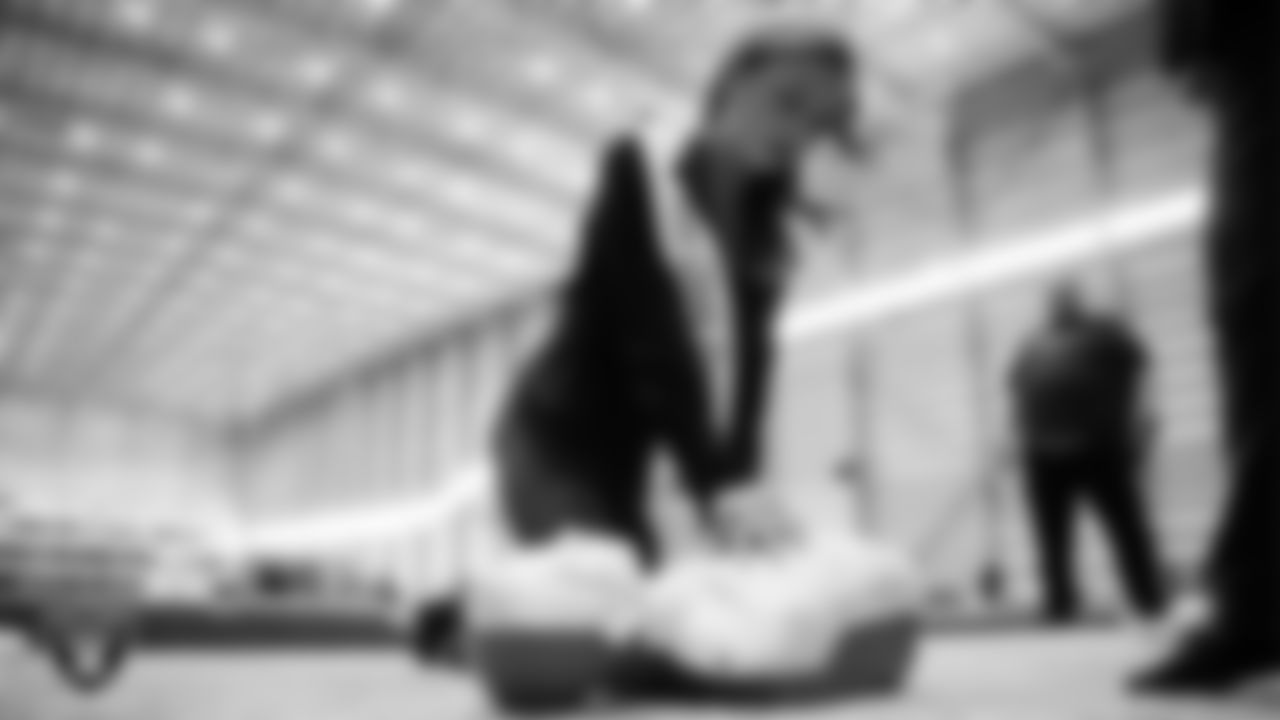 Attendees learn emergency response skills during an American Heart Health Month event at Intermountain Health Performance Center.