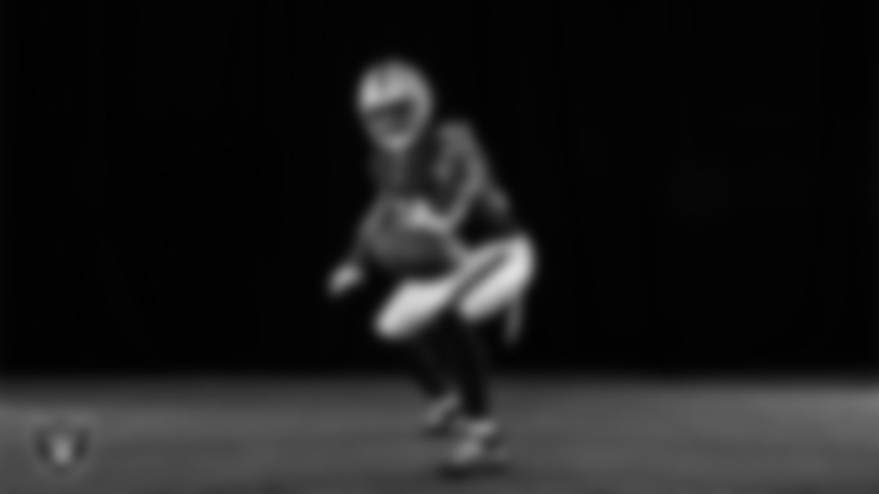 Las Vegas Raiders running back Raheem Mostert (31) poses for a photo at the 2025 Raiders Media Day.