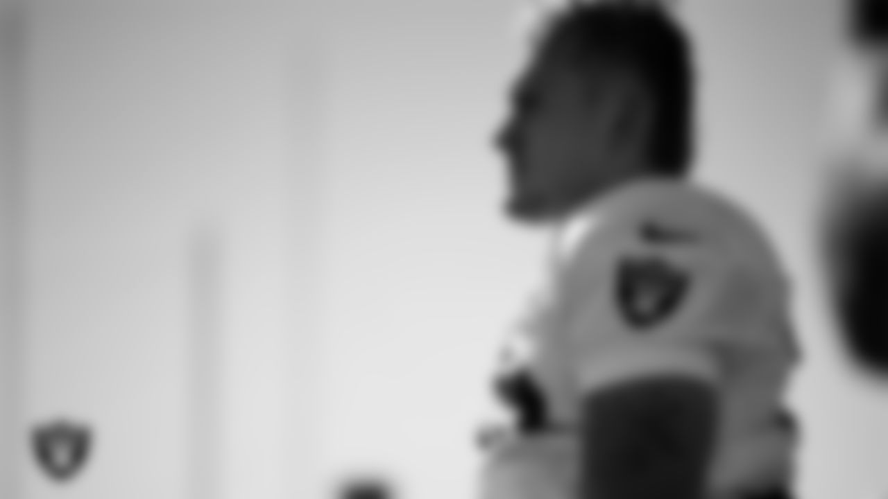 Las Vegas Raiders linebacker Cody Lindenberg (55) during practice at Intermountain Health Performance Center.