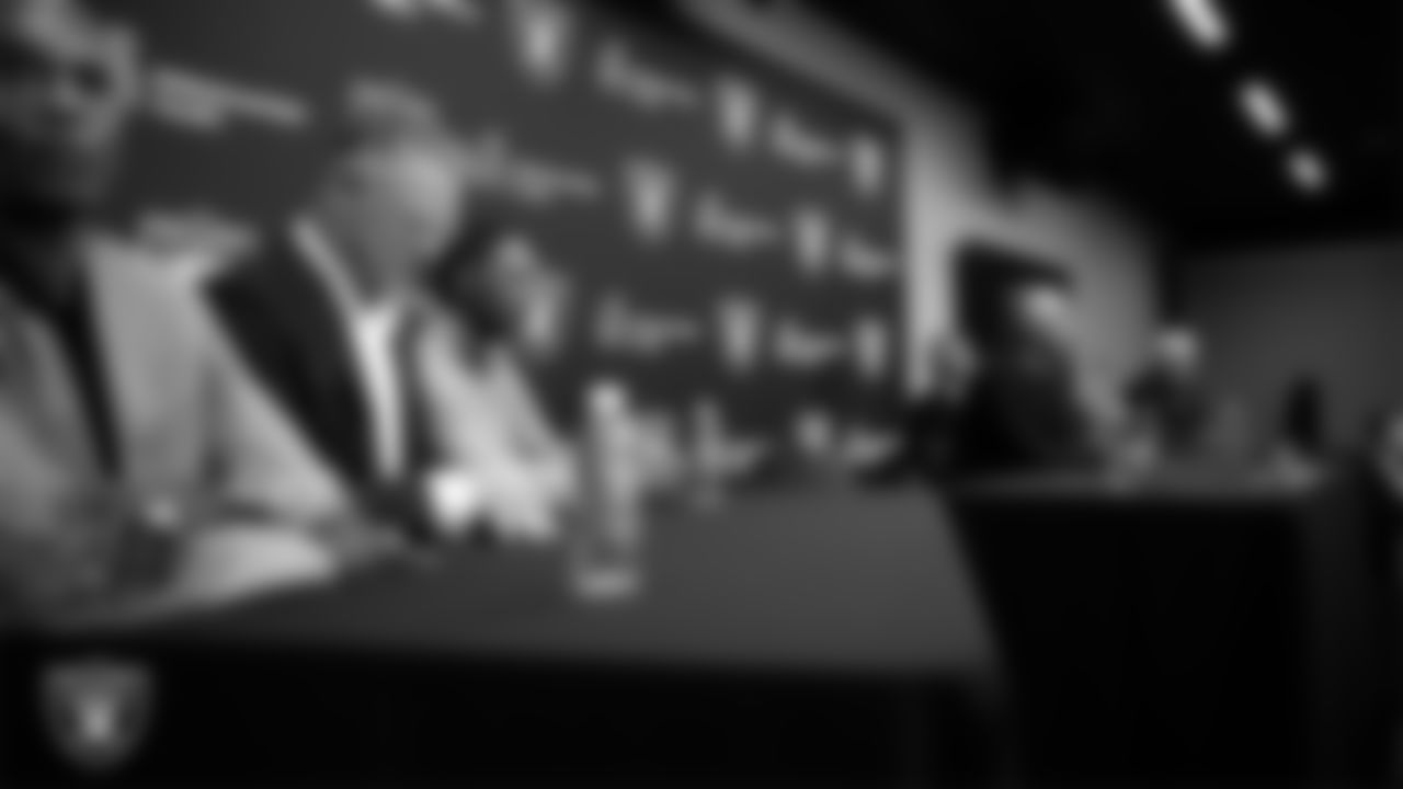 Las Vegas Raiders General Manager John Spytek during Head Coach Klint Kubiak's introductory press conference at Intermountain Health Performance Center.