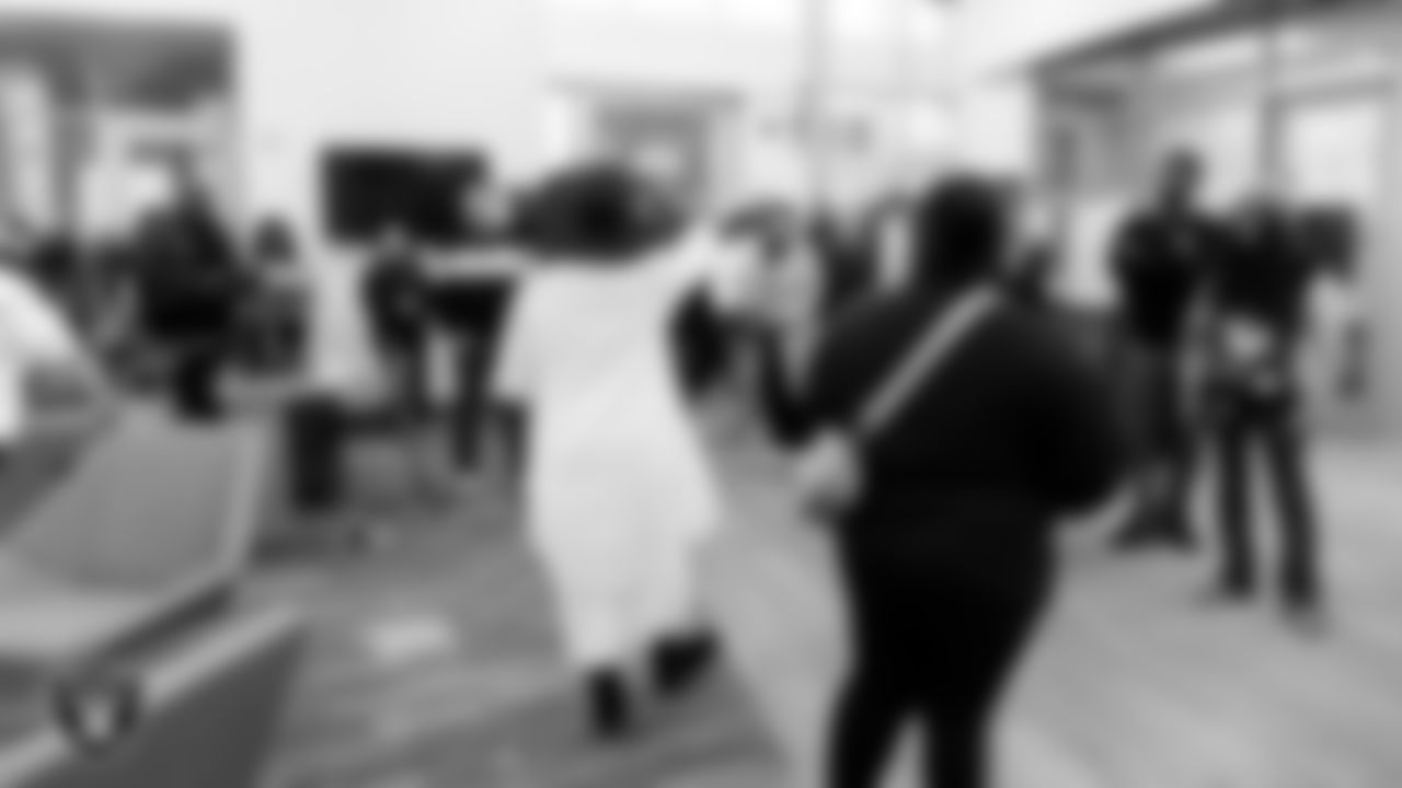 West Las Vegas Library Performing Arts Center coordinator Luciana Hudson speaks to attendees as they tour the West Las Vegas Library during the Historic Westside Tour.