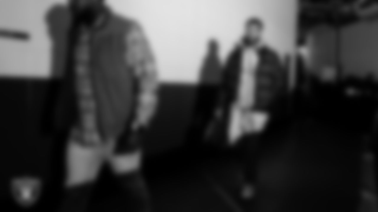 Las Vegas Raiders safety Jeremy Chinn (11) arrives to the regular season away game against the Philadelphia Eagles at Lincoln Financial Field.