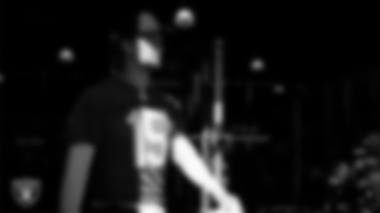 Las Vegas Raiders quarterback Kenny Pickett (15) walks out to the field for practice at Intermountain Health Performance Center.