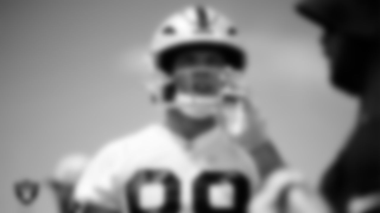 Las Vegas Raiders tight end Brock Bowers (89) at an Organized Team Activity (OTA) at Intermountain Health Performance Center.