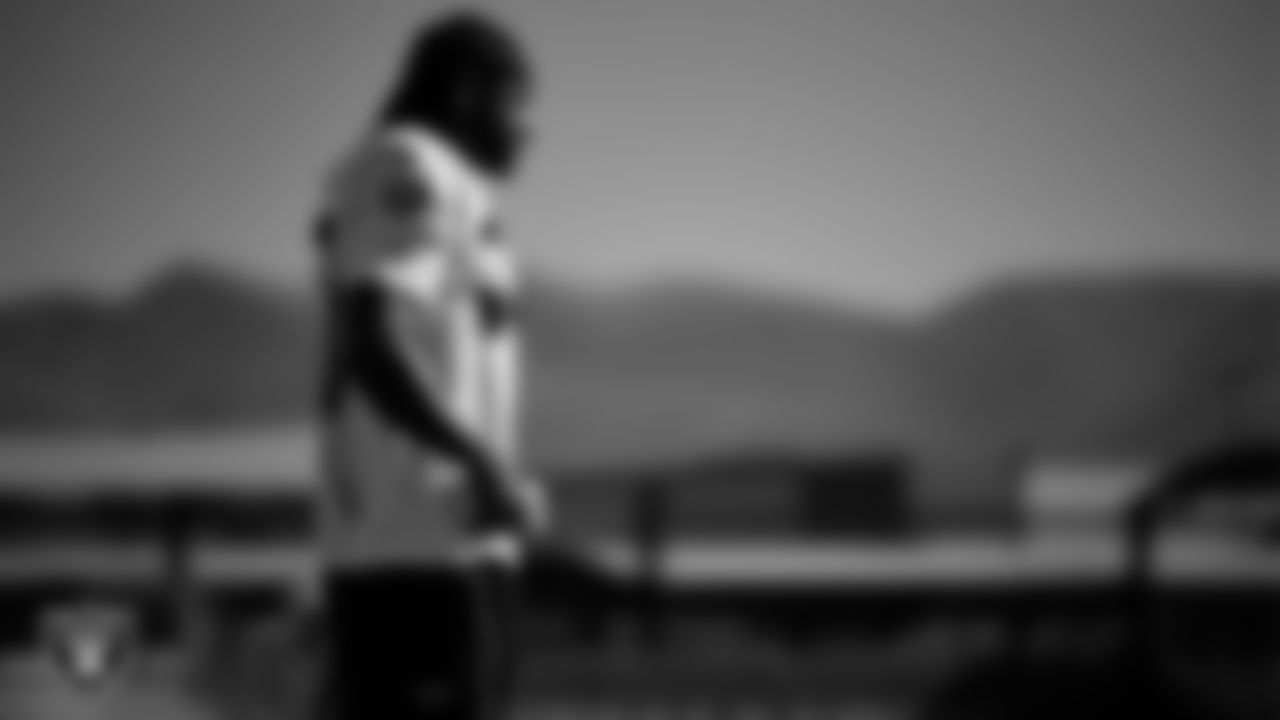 Las Vegas Raiders safety Chris Smith II (29) walks out to the field for practice at Intermountain Health Performance Center.