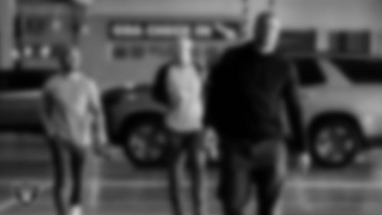 Las Vegas Raiders linebacker Tommy Eichenberg (44) arrives to the regular season home game against the Denver Broncos at Allegiant Stadium.