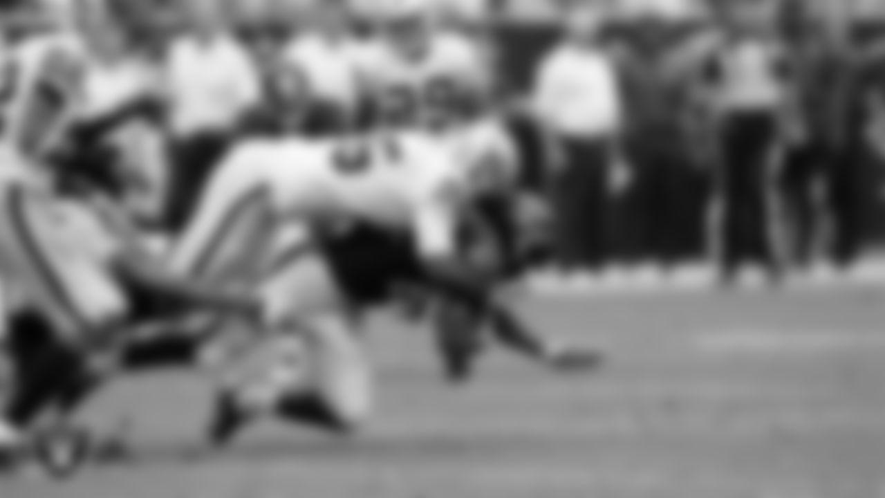 Oakland Raiders linebacker Kaelin Burnett (95) during the regular season away game against the Houston Texans at NRG Stadium, Sunday, November 17, 2013, in Houston, Texas.