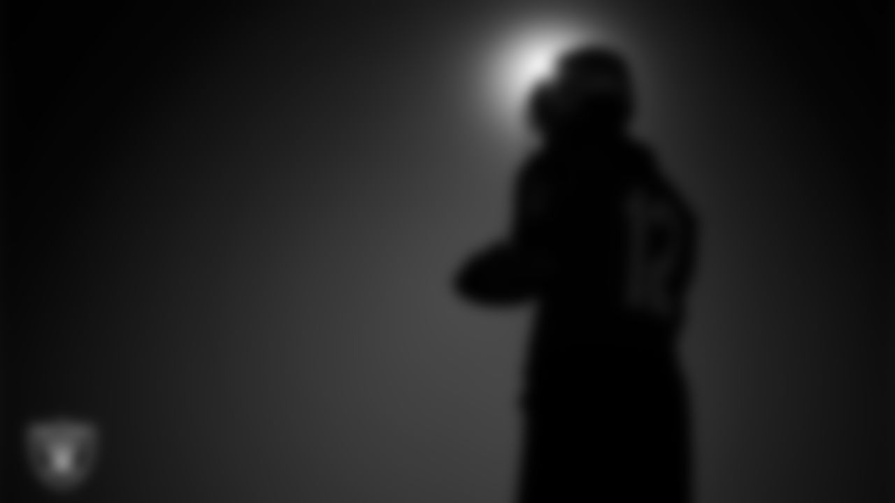 Las Vegas Raiders quarterback Aidan O'Connell (12) during practice at Intermountain Health Performance Center.