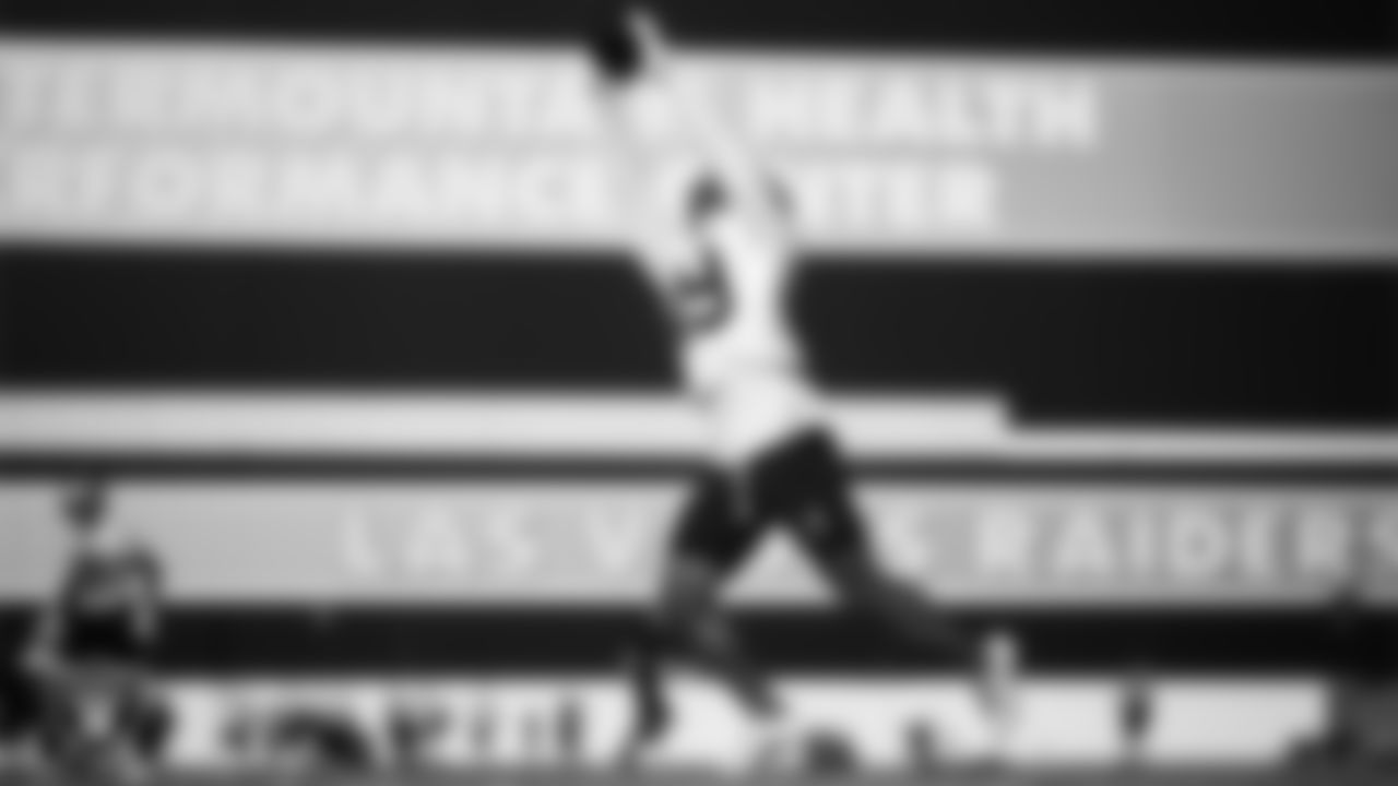 Las Vegas Raiders wide receiver DJ Turner (19) during practice at Intermountain Health Performance Center.