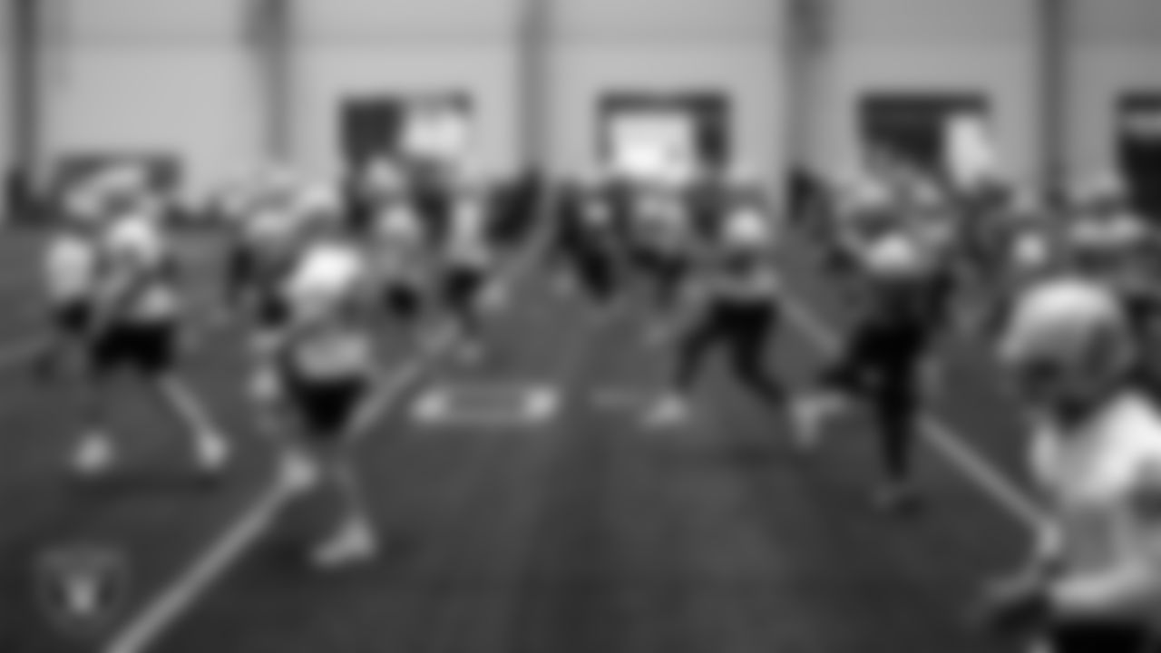 The Las Vegas Raiders at an Organized Team Activity (OTA) at Intermountain Health Performance Center.