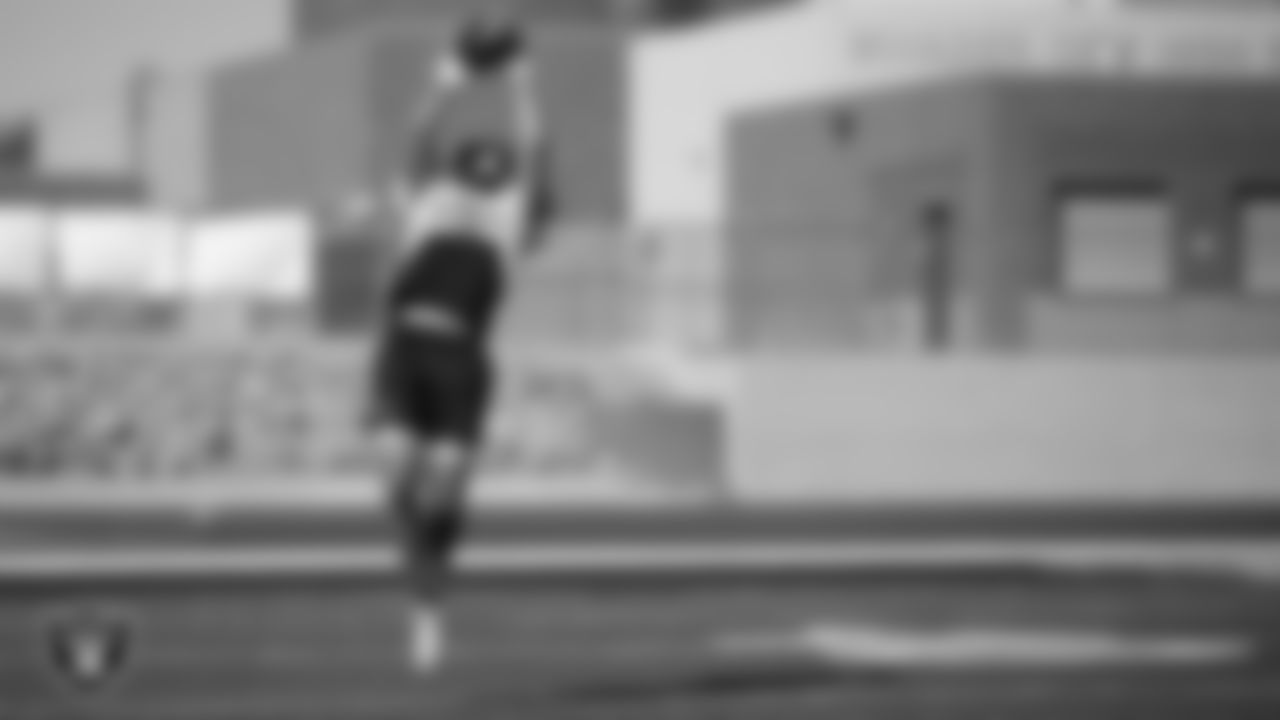 A member of the Boulder City High School football team during practice at Boulder City High School.