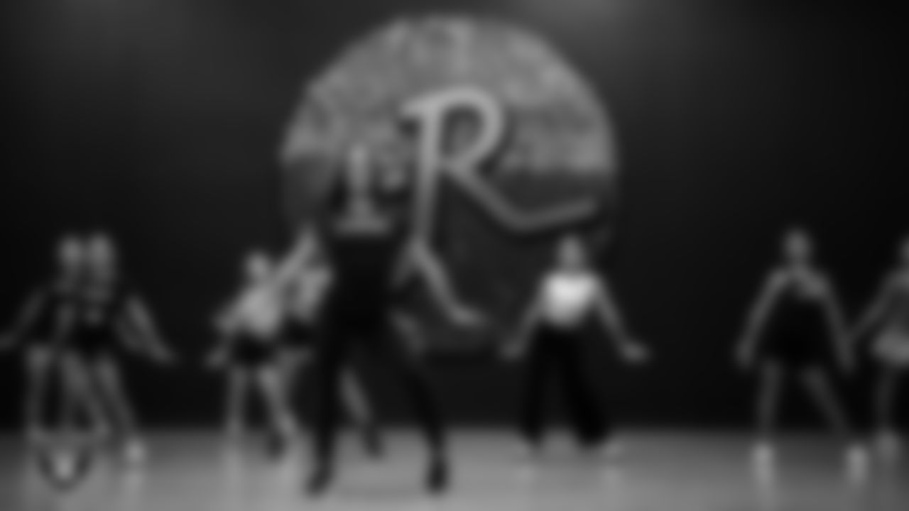 Raiderette Amanda with dancers during day one of summer camp at The Studio.
