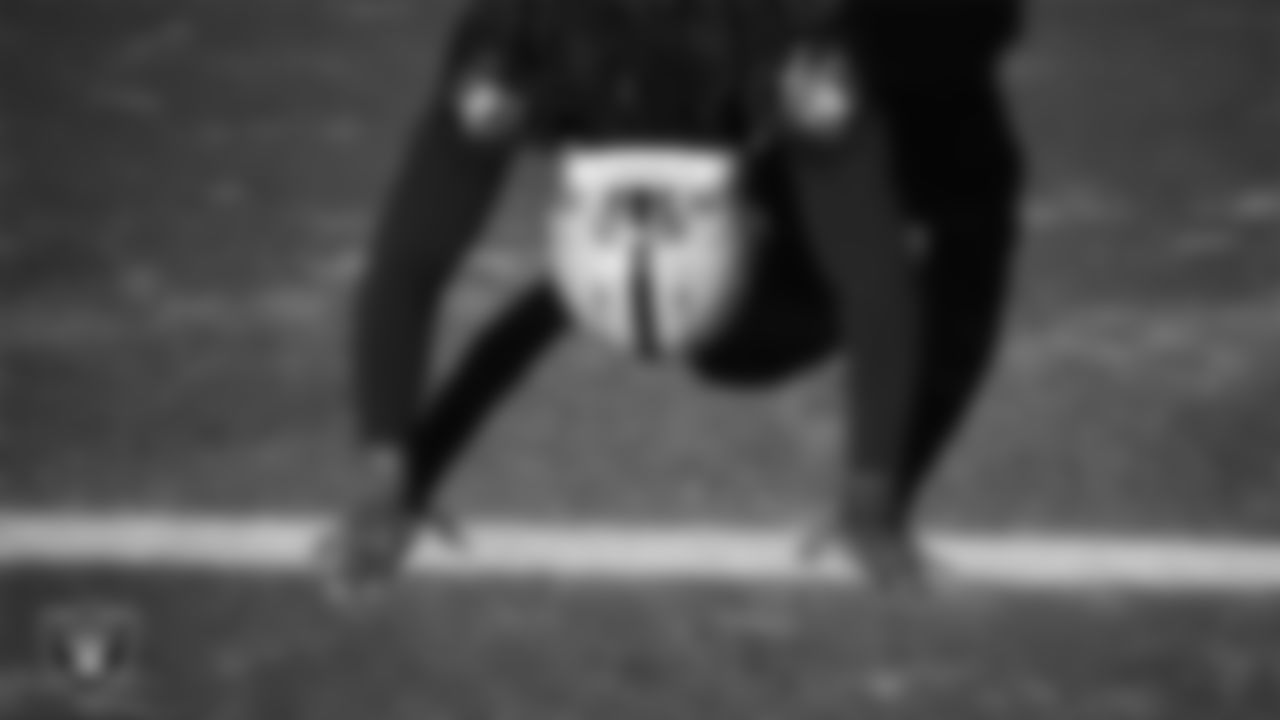 Las Vegas Raiders safety Lonnie Johnson Jr. (32) during practice at Intermountain Health Performance Center.