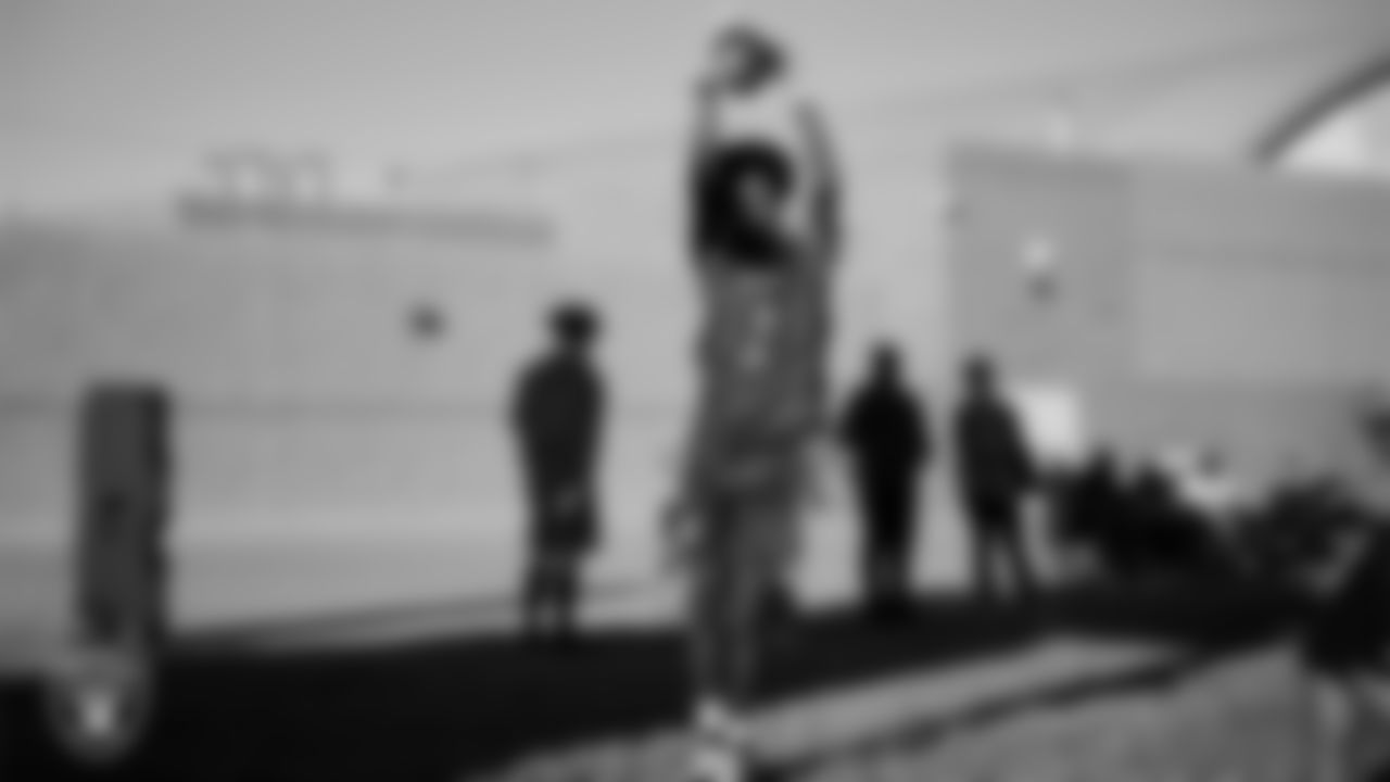 Ralph Cadwallader Middle School hosts Charles Hughes Middle School during the Las Vegas Raiders' Middle School Flag Football Showcase game at Ralph Cadwallader Middle School.