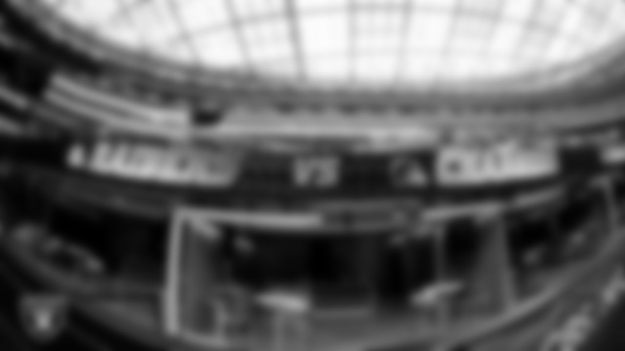 Gameday signage around SoFi Stadium before the Las Vegas Raiders' regular season away game against the Los Angeles Chargers.