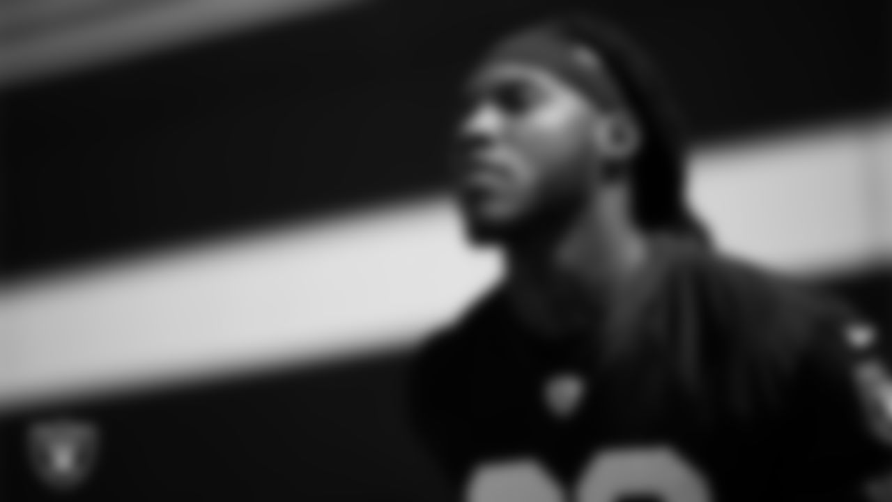 Las Vegas Raiders safety Lonnie Johnson Jr. (32) at an Organized Team Activity (OTA) at Intermountain Health Performance Center.