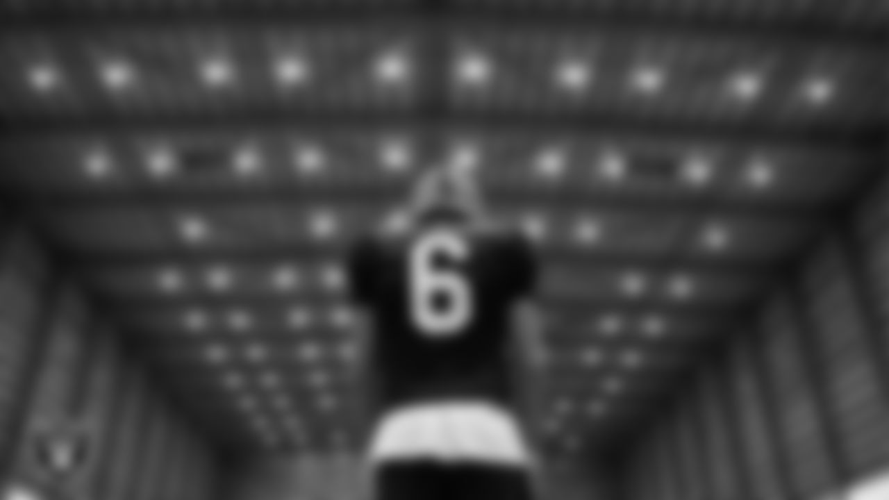 Las Vegas Raiders punter AJ Cole (6) during practice at Intermountain Health Performance Center.