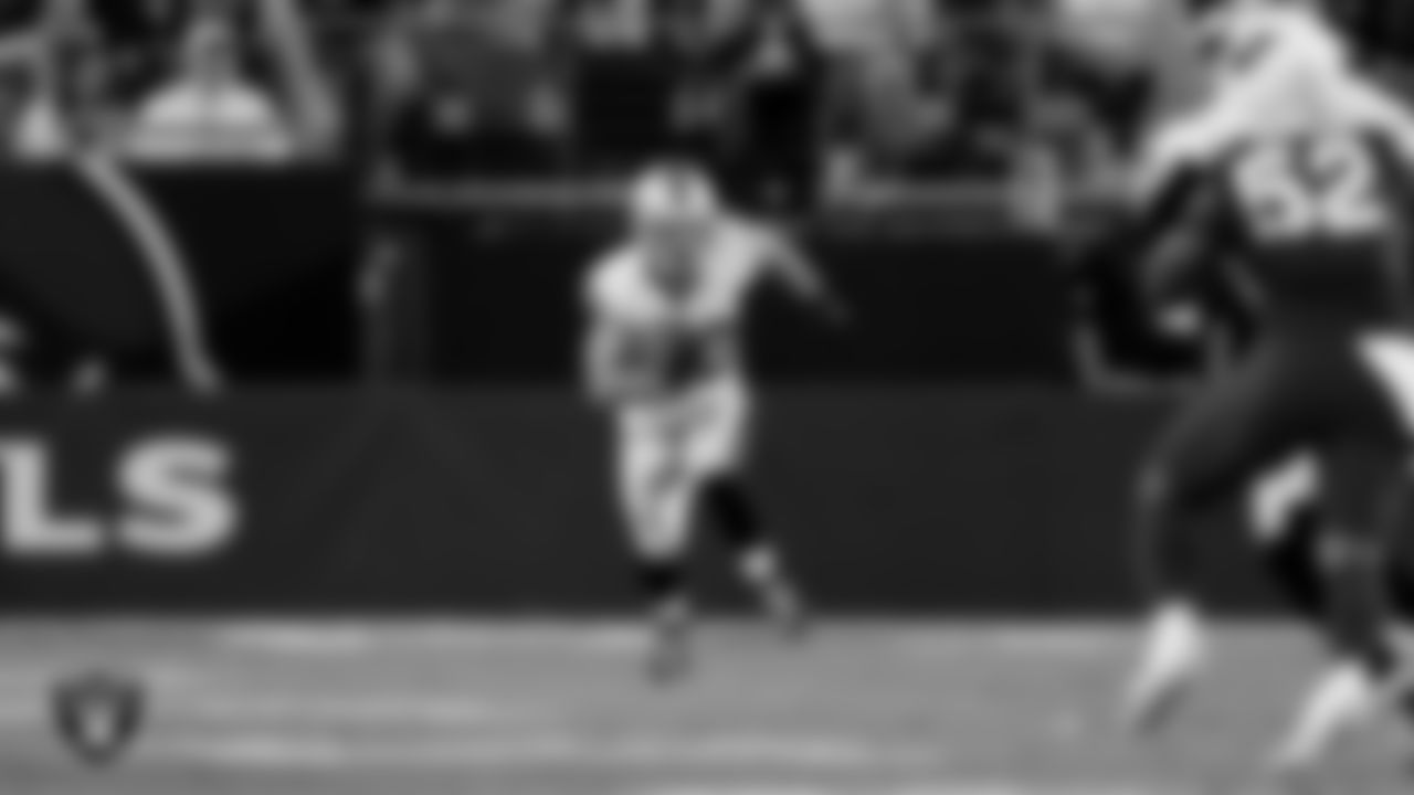Las Vegas Raiders running back Dylan Laube (23) during the preseason away game against the Arizona Cardinals at State Farm Stadium.