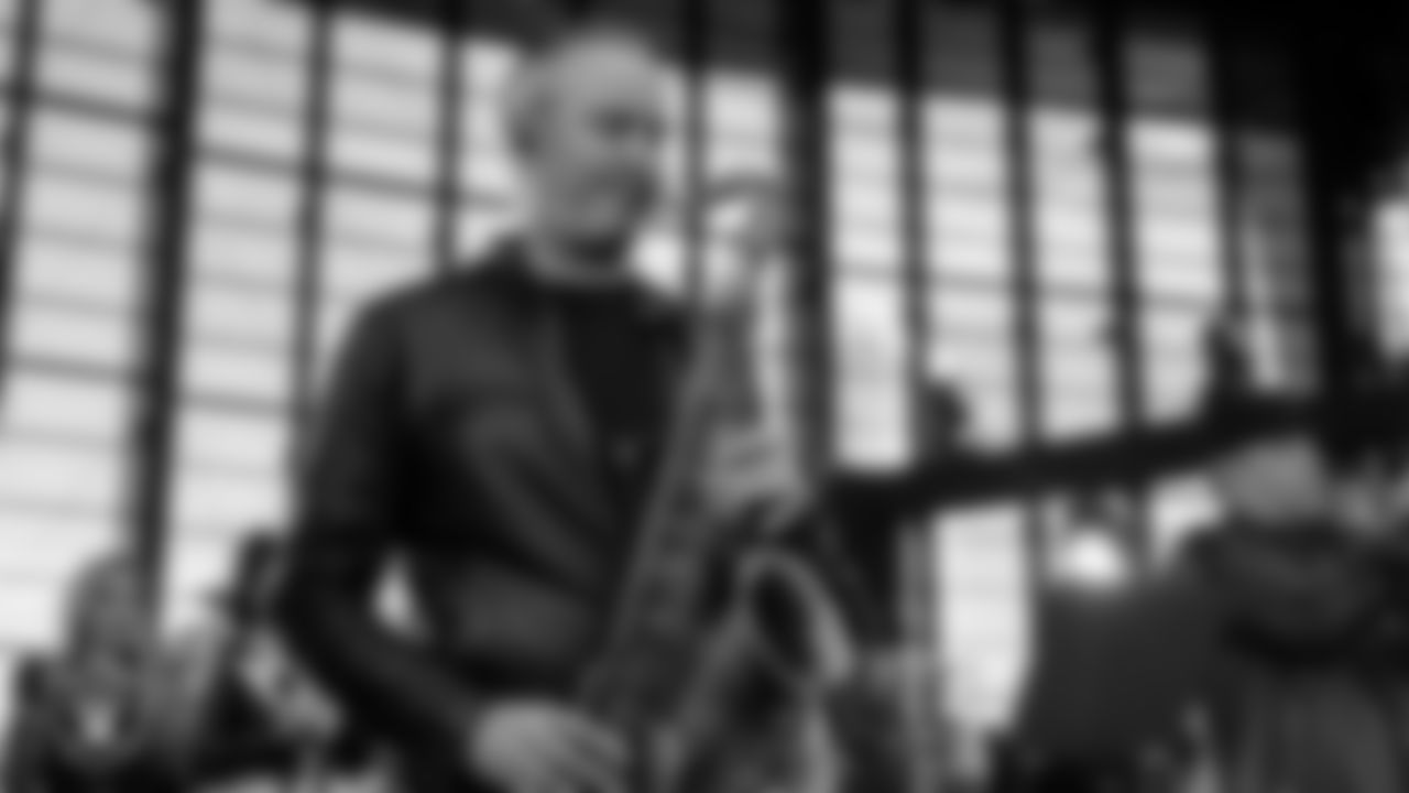 The Raiders House Band performs before the regular season home game against the Denver Broncos at Allegiant Stadium.