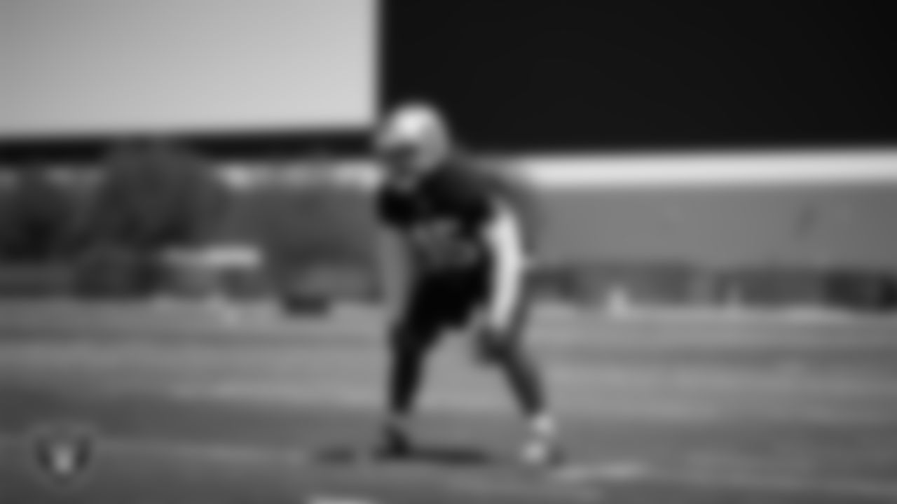 Las Vegas Raiders linebacker Devin White (45) at an Organized Team Activity (OTA) at Intermountain Health Performance Center.