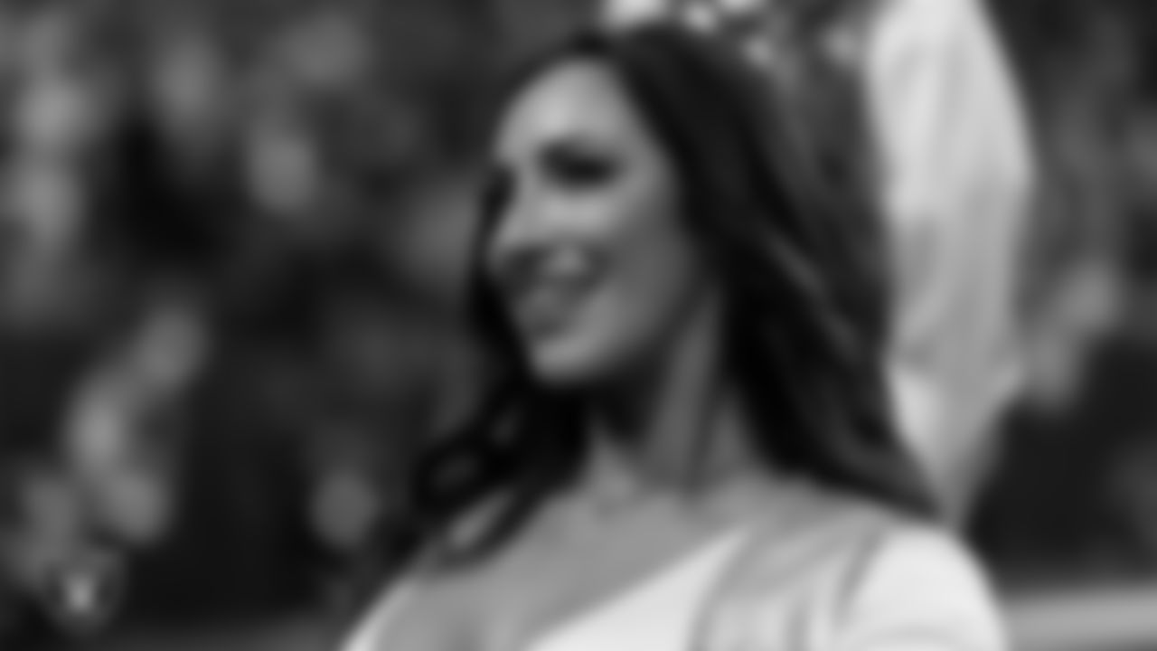 Raiderette Cheyanne on the sidelines during the regular season home game against the Denver Broncos at Allegiant Stadium.