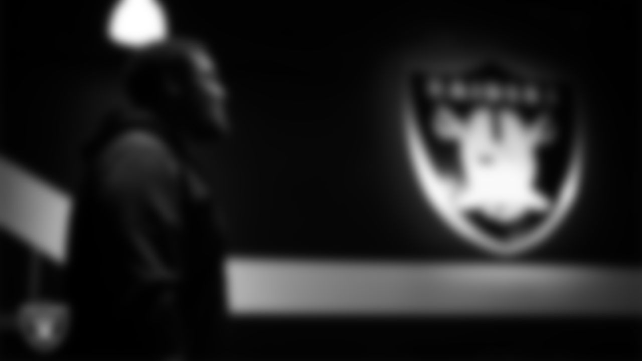 Las Vegas Raiders defensive tackle JJ Pegues (92) in the weight room during practice at Intermountain Health Performance Center.