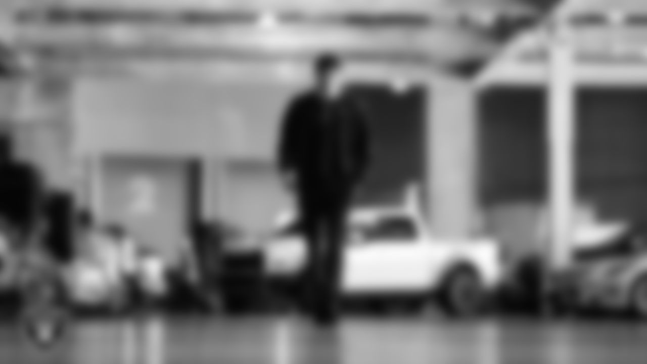 Las Vegas Raiders tight end Carter Runyon (46) arrives to the regular season home game against the Cleveland Browns at Allegiant Stadium.