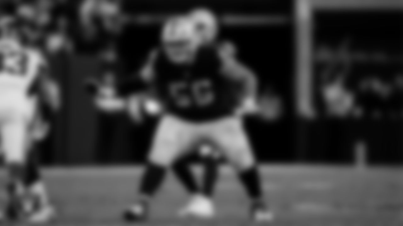 Las Vegas Raiders guard Atonio Mafi (56) during the regular season home game against the New York Giants at Allegiant Stadium.
