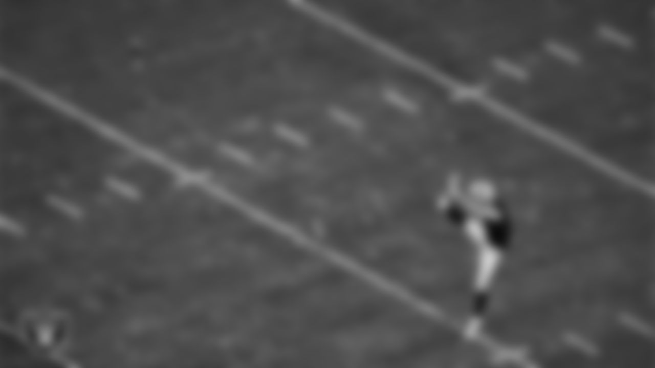 Las Vegas Raiders punter AJ Cole (6) punts during the regular season home game against the New York Jets at Allegiant Stadium.