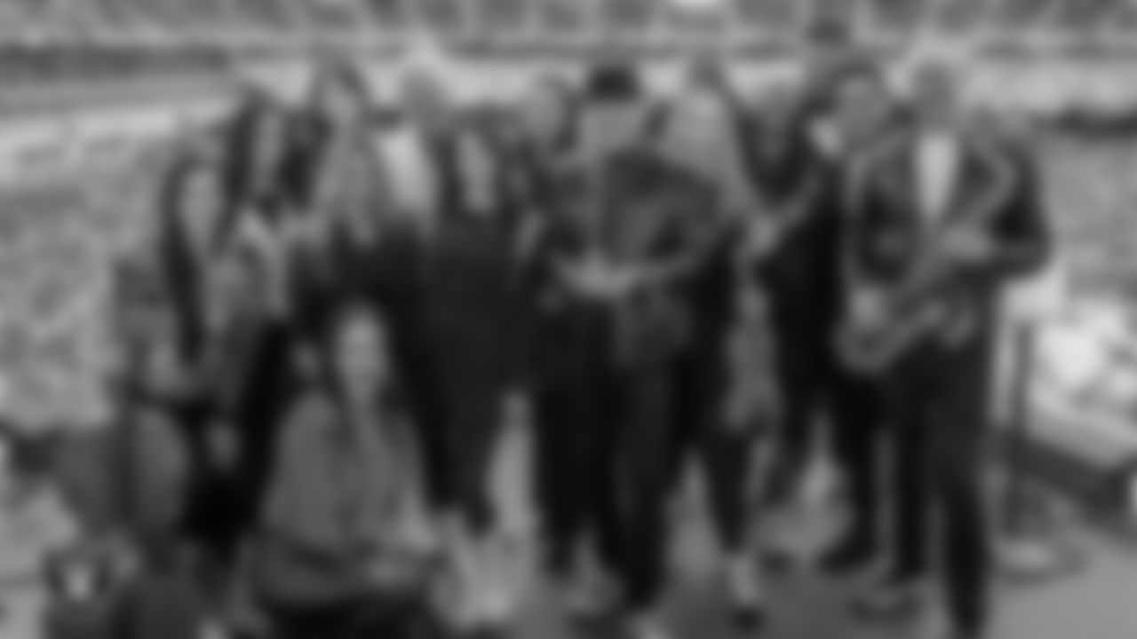 The Raiders House Band before the regular season home game against the Kansas City Chiefs at Allegiant Stadium.