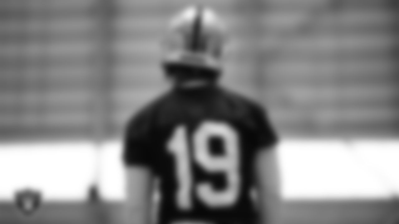 Las Vegas Raiders wide receiver DJ Turner (19) during practice at Intermountain Health Performance Center.