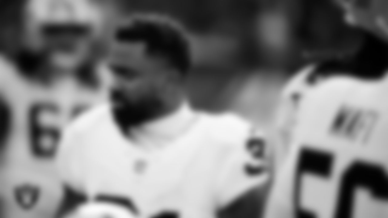 Las Vegas Raiders running back Raheem Mostert (31) on the sidelines during the regular season away game against the Philadelphia Eagles at Lincoln Financial Field.