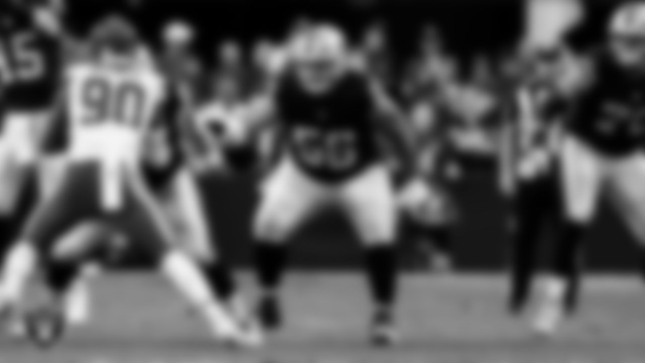 Las Vegas Raiders guard Atonio Mafi (56) during the regular season home game against the Kansas City Chiefs at Allegiant Stadium.