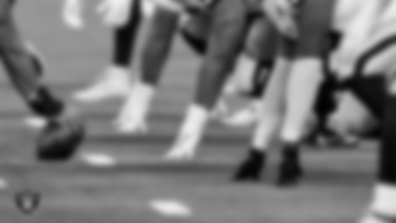 The Las Vegas Raiders during the regular season away game against the Indianapolis Colts at Lucas Oil Stadium.