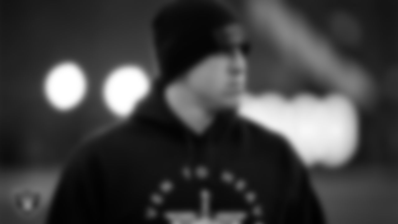 Las Vegas Raiders wide receiver Jack Bech (18) warming up before the regular season away game against the Denver Broncos at Empower Field at Mile High.