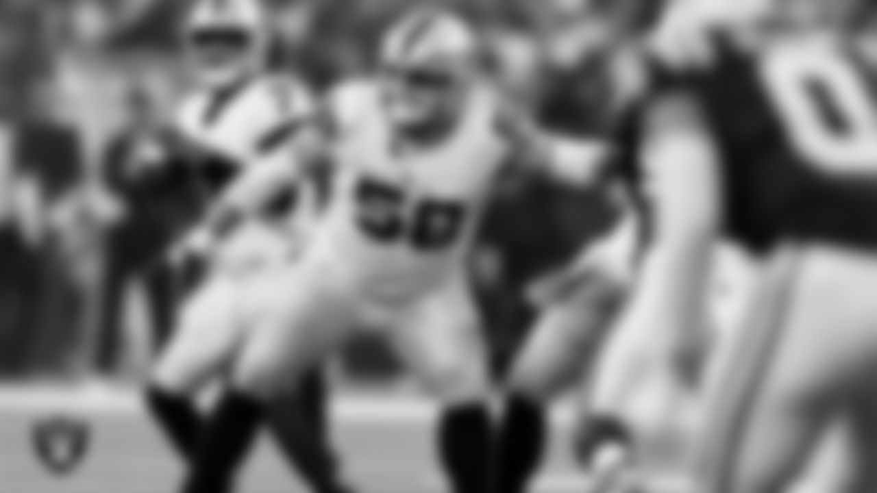 Las Vegas Raiders center Jackson Powers-Johnson (58) during the regular season away game against the Indianapolis Colts at Lucas Oil Stadium.