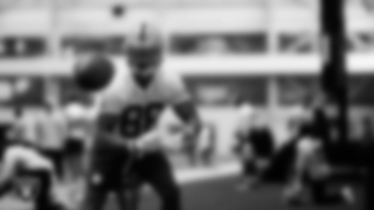 Las Vegas Raiders tight end Justin Shorter (88) during practice at Intermountain Health Performance Center.