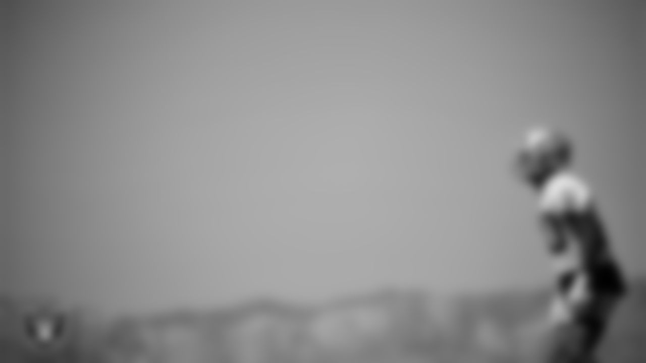 Las Vegas Raiders safety Isaiah Pola-Mao (20) during practice at Intermountain Health Performance Center.